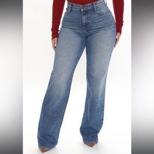 Fashion Nova SIZE 5 Women High Rise Straight Leg Jeans Low Stretch Medium Blue